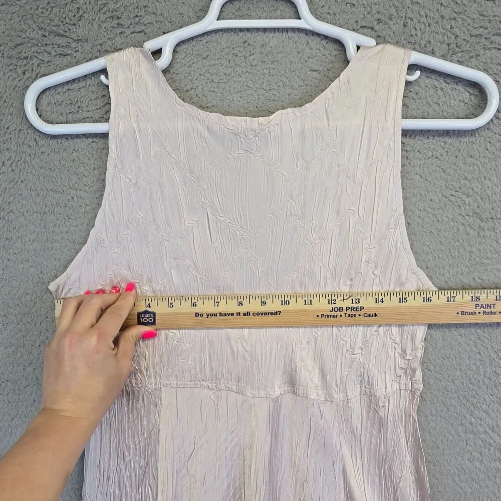 Vintage Komarov Maxi Dress Womens L Jeweled Neckline Charmeuse Asymmetric Flowy - Picture 9 of 16